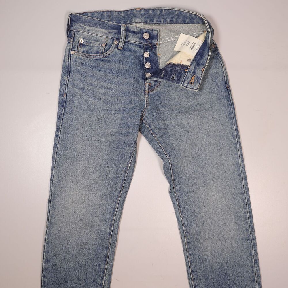 Buck Mason Maverick Slim Jeans Mens 28x34 Double Dipped 14oz Denim Button Fly - Picture 5 of 12